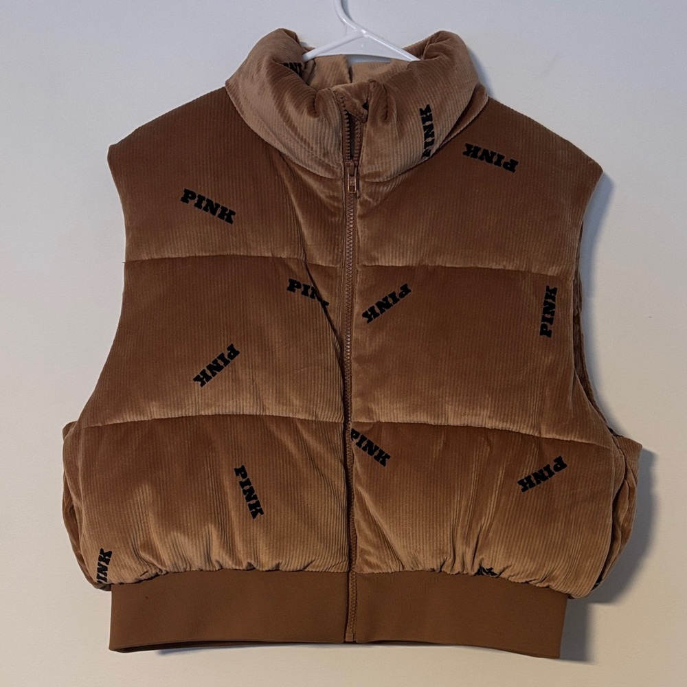 Women’s PINK Victoria's Secret Brown Corduroy Vest Sz. XL